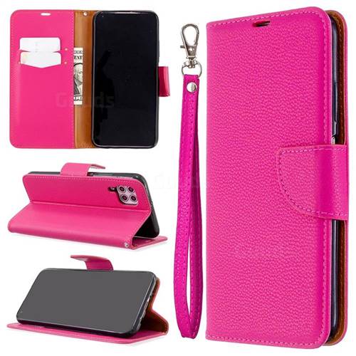 Classic Luxury Litchi Leather Phone Wallet Case for Huawei P40 Lite - Rose