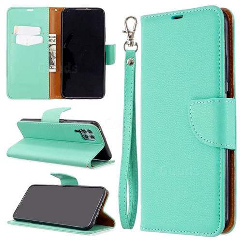 Classic Luxury Litchi Leather Phone Wallet Case for Huawei P40 Lite - Green