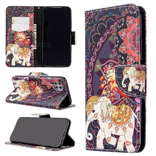 Totem Flower Elephant Leather Wallet Case for Huawei P40 Lite
