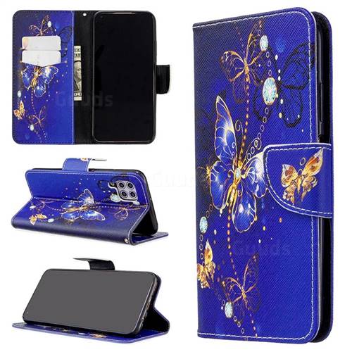 Purple Butterfly Leather Wallet Case for Huawei P40 Lite