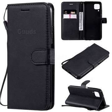 Retro Greek Classic Smooth PU Leather Wallet Phone Case for Huawei P40 Lite - Black
