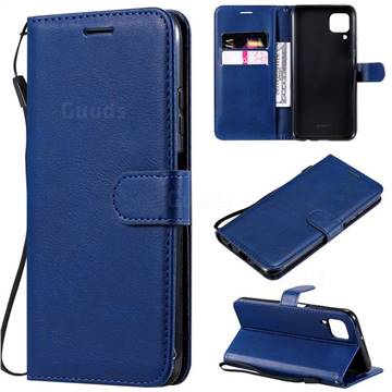 Retro Greek Classic Smooth PU Leather Wallet Phone Case for Huawei P40 Lite - Blue