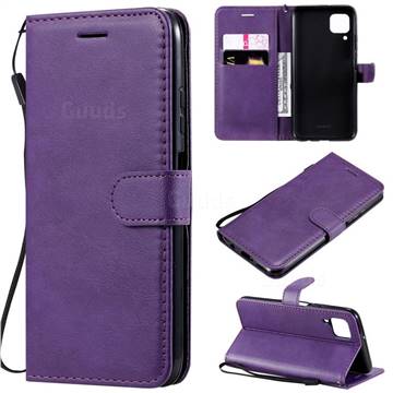 Retro Greek Classic Smooth PU Leather Wallet Phone Case for Huawei P40 Lite - Purple