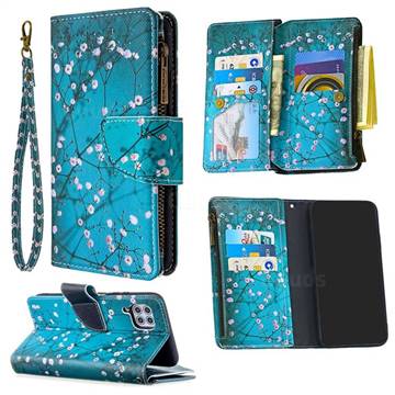 Blue Plum Binfen Color BF03 Retro Zipper Leather Wallet Phone Case for Huawei P40 Lite