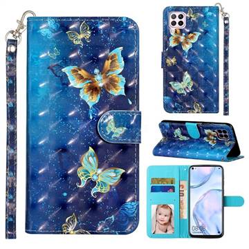Rankine Butterfly 3D Leather Phone Holster Wallet Case for Huawei P40 Lite