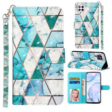 Stitching Marble 3D Leather Phone Holster Wallet Case for Huawei P40 Lite