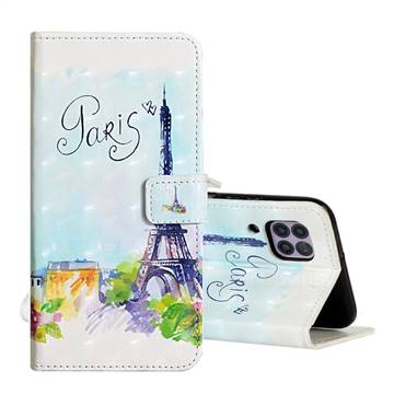 Paris Tower 3D Painted Leather Phone Wallet Case for Huawei P40 Lite