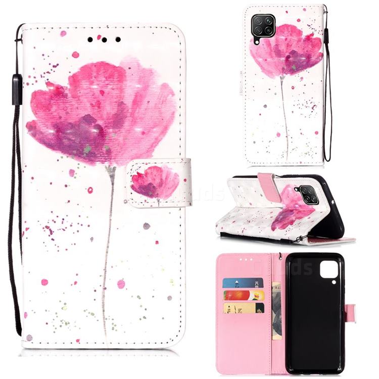 Watercolor 3D Painted Leather Wallet Case for Huawei P40 Lite