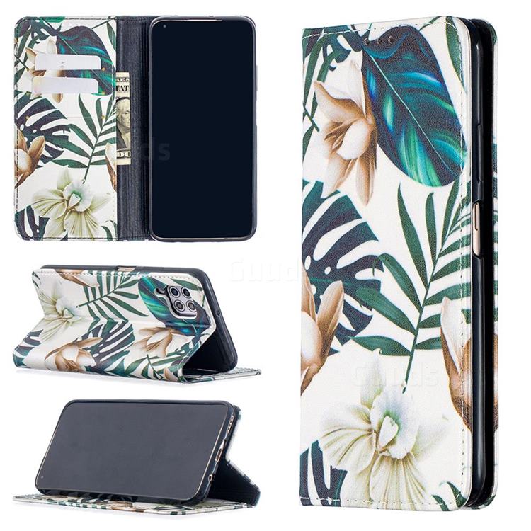 Flower Leaf Slim Magnetic Attraction Wallet Flip Cover for Huawei P40 Lite