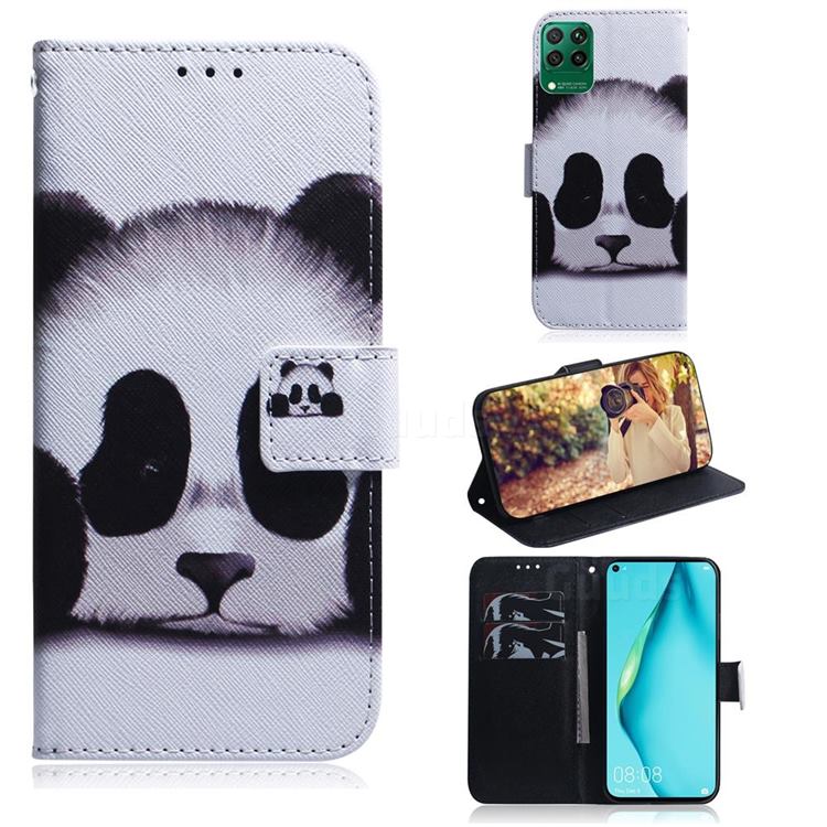 Sleeping Panda PU Leather Wallet Case for Huawei P40 Lite