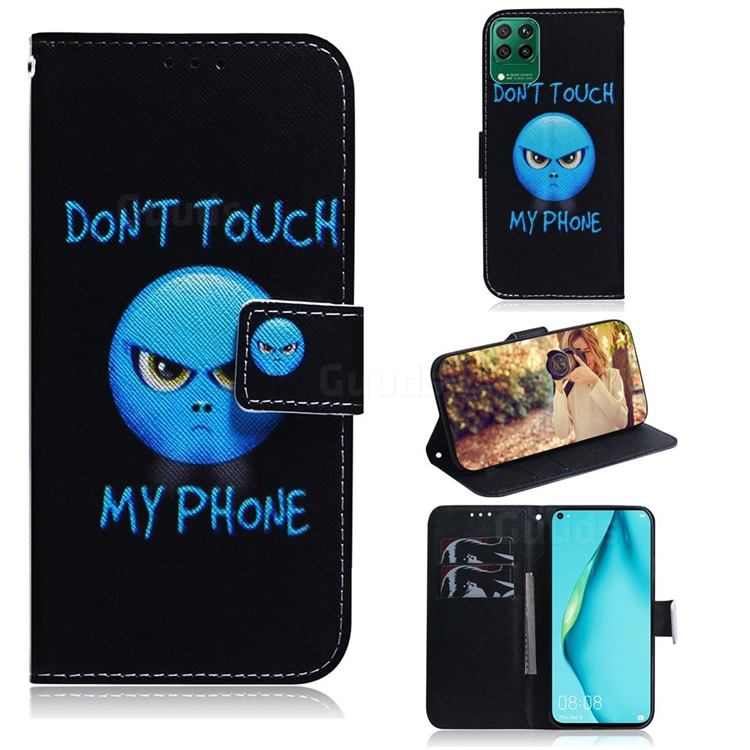 Not Touch My Phone PU Leather Wallet Case for Huawei P40 Lite