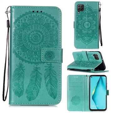 Embossing Dream Catcher Mandala Flower Leather Wallet Case for Huawei P40 Lite - Green