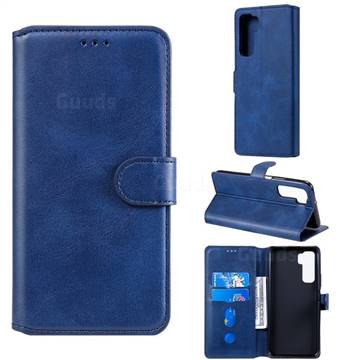 Retro Calf Matte Leather Wallet Phone Case for Huawei P40 Lite 5G - Blue
