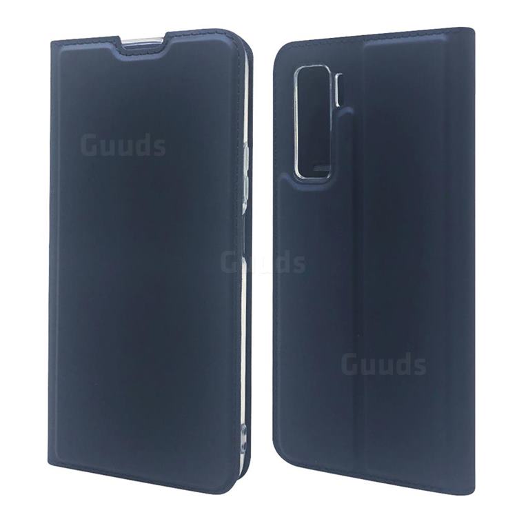 Ultra Slim Card Magnetic Automatic Suction Leather Wallet Case for Huawei P40 Lite 5G - Royal Blue