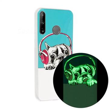 Headphone Puppy Noctilucent Soft TPU Back Cover for Huawei P40 Lite E
