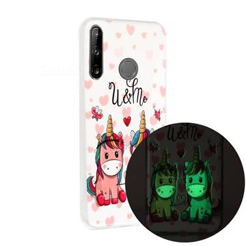 Couple Unicorn Noctilucent Soft TPU Back Cover for Huawei P40 Lite E