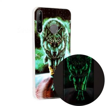Wolf King Noctilucent Soft TPU Back Cover for Huawei P40 Lite E