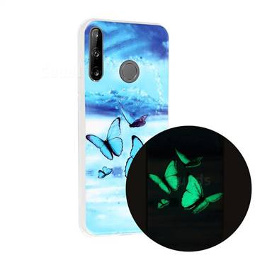 Flying Butterflies Noctilucent Soft TPU Back Cover for Huawei P40 Lite E