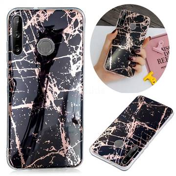 Black Galvanized Rose Gold Marble Phone Back Cover for Huawei P40 Lite E