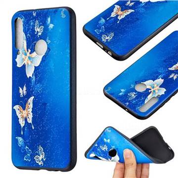 Golden Butterflies 3D Embossed Relief Black Soft Back Cover for Huawei P40 Lite E