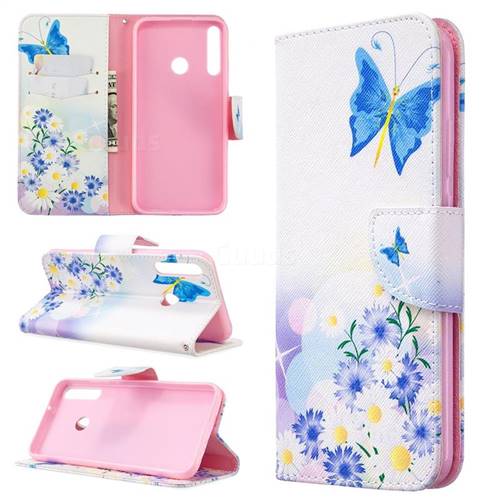 Butterflies Flowers Leather Wallet Case for Huawei P40 Lite E