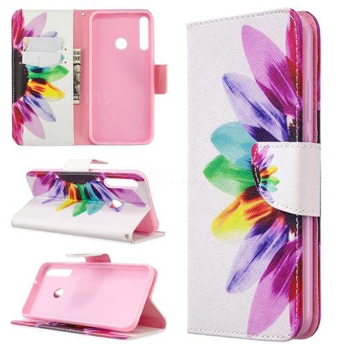 Seven-color Flowers Leather Wallet Case for Huawei P40 Lite E