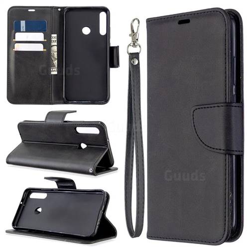 Classic Sheepskin PU Leather Phone Wallet Case for Huawei P40 Lite E - Black