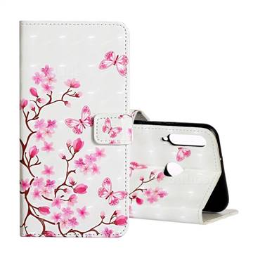 Butterfly Sakura Flower 3D Painted Leather Phone Wallet Case for Huawei P40 Lite E
