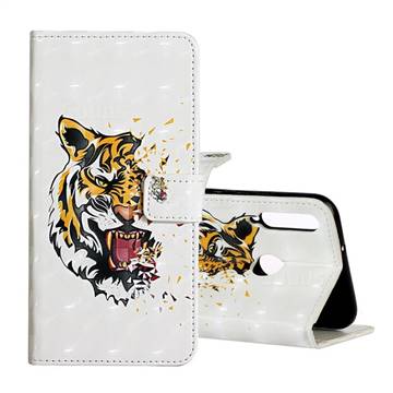 Toothed Tiger 3D Painted Leather Phone Wallet Case for Huawei P40 Lite E