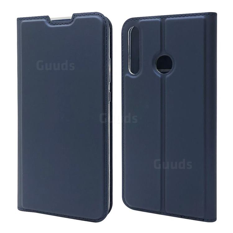 Ultra Slim Card Magnetic Automatic Suction Leather Wallet Case for Huawei P40 Lite E - Royal Blue