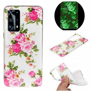 Peony Noctilucent Soft TPU Back Cover for Huawei P40 Pro