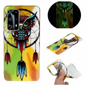 Owl Wind Chimes Noctilucent Soft TPU Back Cover for Huawei P40 Pro