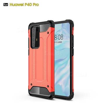 King Kong Armor Premium Shockproof Dual Layer Rugged Hard Cover for Huawei P40 Pro - Big Red