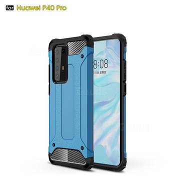 King Kong Armor Premium Shockproof Dual Layer Rugged Hard Cover for Huawei P40 Pro - Sky Blue