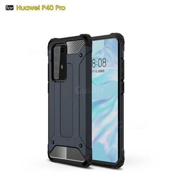 King Kong Armor Premium Shockproof Dual Layer Rugged Hard Cover for Huawei P40 Pro - Navy
