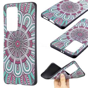 Mandala 3D Embossed Relief Black Soft Back Cover for Huawei P40 Pro