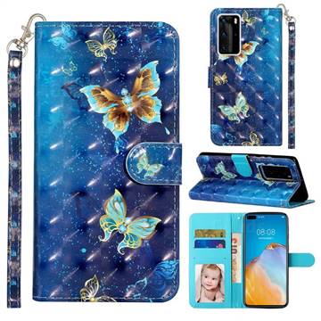 Rankine Butterfly 3D Leather Phone Holster Wallet Case for Huawei P40 Pro