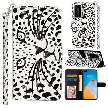 Leopard Panther 3D Leather Phone Holster Wallet Case for Huawei P40 Pro