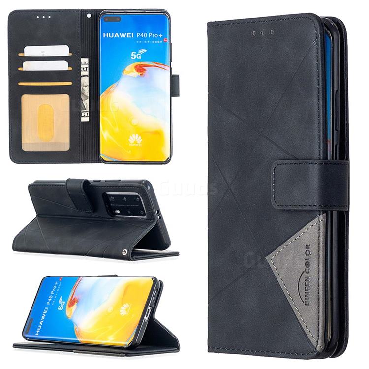Binfen Color BF05 Prismatic Slim Wallet Flip Cover for Huawei P40 Pro - Black
