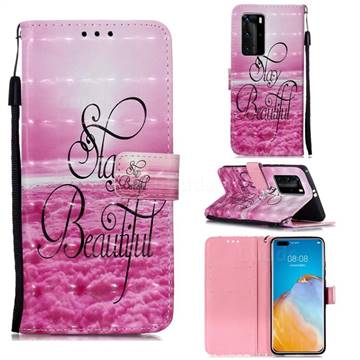 Beautiful 3D Painted Leather Wallet Case for Huawei P40 Pro