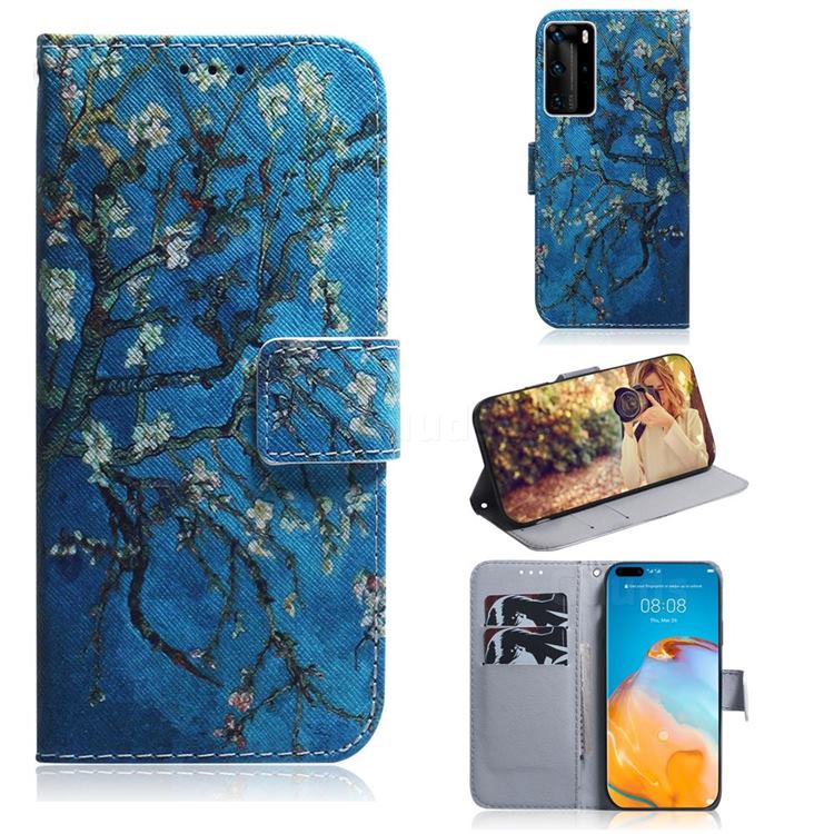 Apricot Tree PU Leather Wallet Case for Huawei P40 Pro