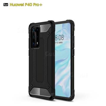 King Kong Armor Premium Shockproof Dual Layer Rugged Hard Cover for Huawei P40 Pro+ / P40 Plus 5G - Black Gold