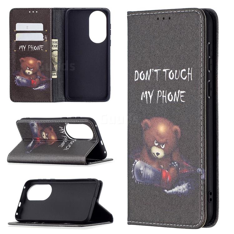 Chainsaw Bear Slim Magnetic Attraction Wallet Flip Cover for Huawei P50