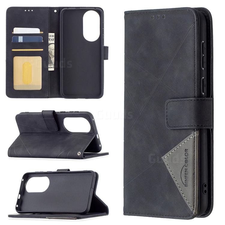 Binfen Color BF05 Prismatic Slim Wallet Flip Cover for Huawei P50 - Black