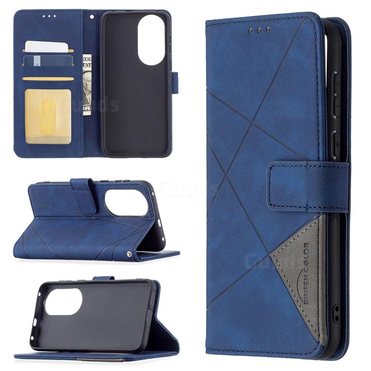 Binfen Color BF05 Prismatic Slim Wallet Flip Cover for Huawei P50 - Blue