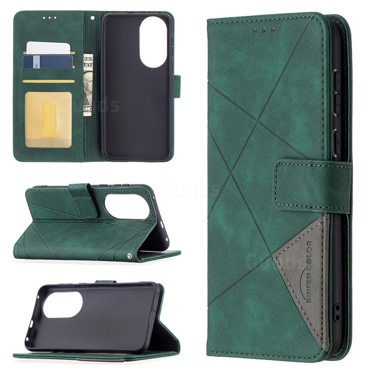 Binfen Color BF05 Prismatic Slim Wallet Flip Cover for Huawei P50 - Green