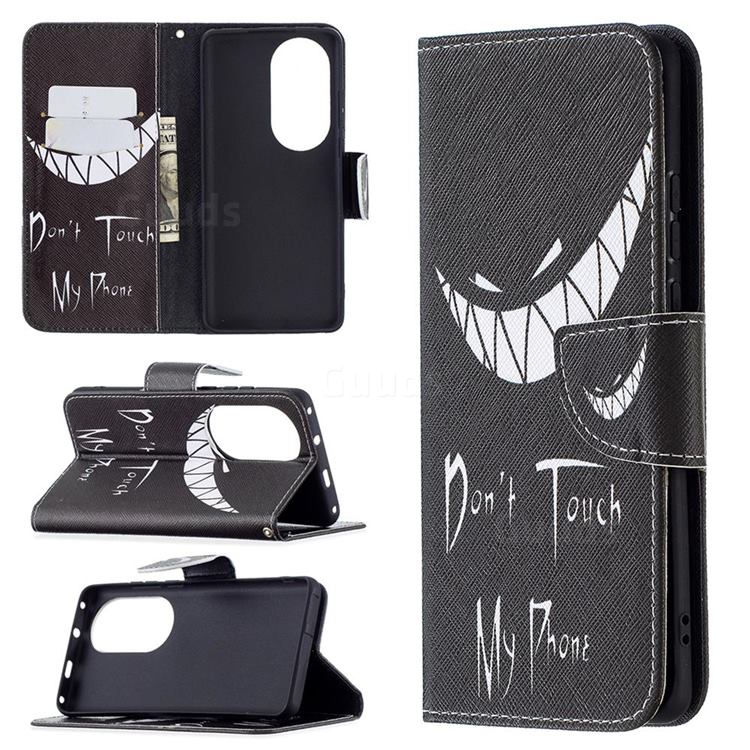 Crooked Grin Leather Wallet Case for Huawei P50 Pro