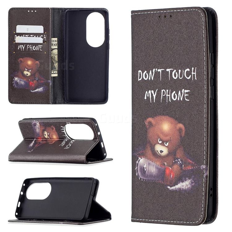 Chainsaw Bear Slim Magnetic Attraction Wallet Flip Cover for Huawei P50 Pro