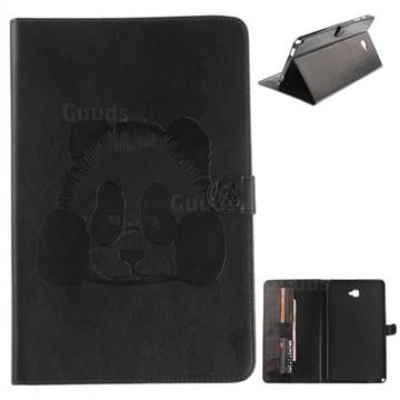 Embossing 3D Panda Leather Wallet Case for Samsung Galaxy Tab A 10.1 with S-Pen P580 P585 - Black