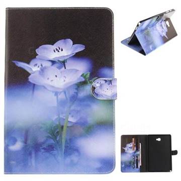 Blue Flowers Painting Tablet Leather Wallet Flip Cover for Samsung Galaxy Tab A 10.1 with S-Pen P580 P585